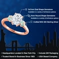 thumbnail image 2 of Gem Stone King 18K Rose Gold Plated Silver White Moissanite and Simulated White Opal Engagement Ring for Women | 2.60 Cttw | Oval 9X7MM | Gemstone Birthstone | Size 7, 2 of 7