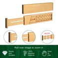thumbnail image 5 of 4 Pack Bamboo Drawer Dividers, Adjustable Length from 12 Inch to 17 Inch, Expandable Kitchen Drawer Organizer, Drawer Organization Separators for Clothes, Kitchen, Bedroom, Dresser, Office (Beige), 5 of 7