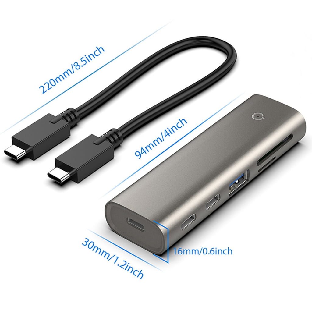 Tizuqe USB Hub 6 Port USB 3.1 Gen2 Data Hub Power Adapter USB Docking Station Splitter