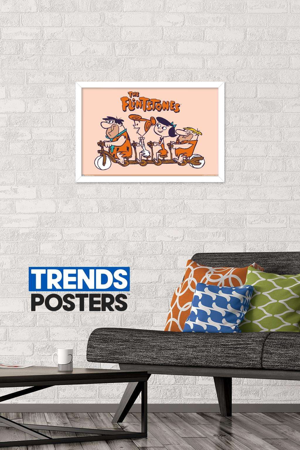 The Flintstones - Group Wall Poster, 14.725" x 22.375", Framed