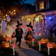 thumbnail image 3 of Toodour Halloween Pathway Lights Outdoor, Battery Operated Halloween Skeleton Hands with Light Up Eyeballs & Spiders, Waterproof Halloween Decor for Walkway Garden Yard Lawn, Red, 3 of 9