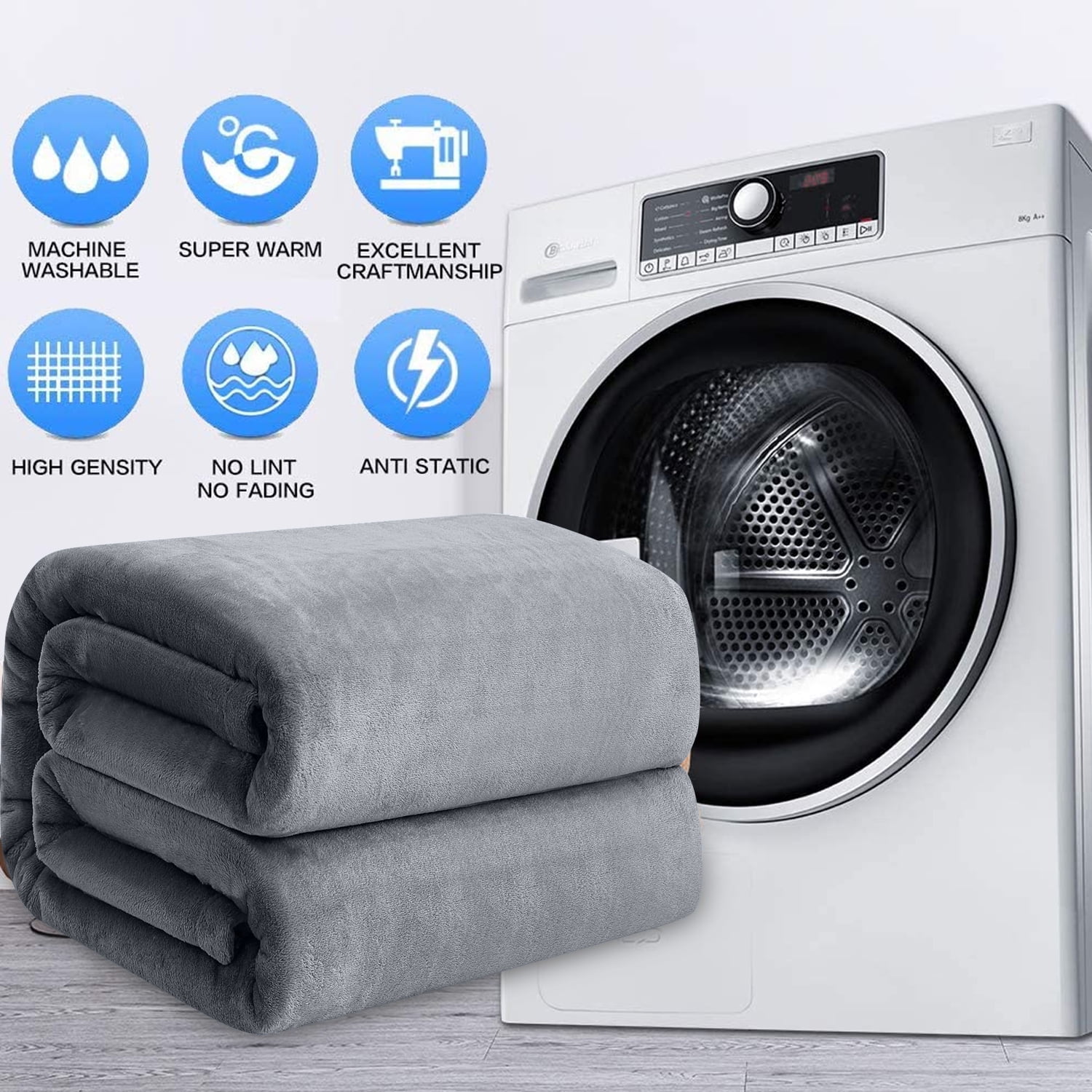 Astarin Throw Blanket, Twin Size Gray Blankets & Throws for Couch/Beds, Fuzzy and Cozy Blanket, 60x80 inches