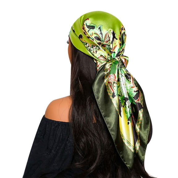 Large Square Headscarf 90x90cm Hair Bandanas Neck Scarves Stylish Soft Artificial Silk for Sleep Beach Daily Wear Parties Decoration