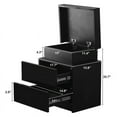 thumbnail image 5 of Clipop Modern LED Nightstand Set of 2, 20.6" Bedside Table Cabinet,2 High Gloss Chest Drawers, Black, 5 of 10