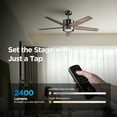 thumbnail image 4 of VAGIZM Ceiling Fan 52'' With Light: Modern Remote Control Fans Downrod Mounted - Quiet Reversible DC Motor - Light Memory Function for Patio Dining Room Outdoor Indoor, 4 of 8