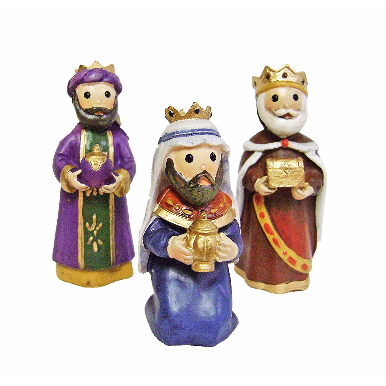 Set of 3 Miniature Three Wisemen Christmas Figurines Nativity Scene ...