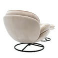 thumbnail image 5 of Triple Tree Modern Upholstered Solid Print Swivel Armchair with Footrest, Beige, 5 of 7