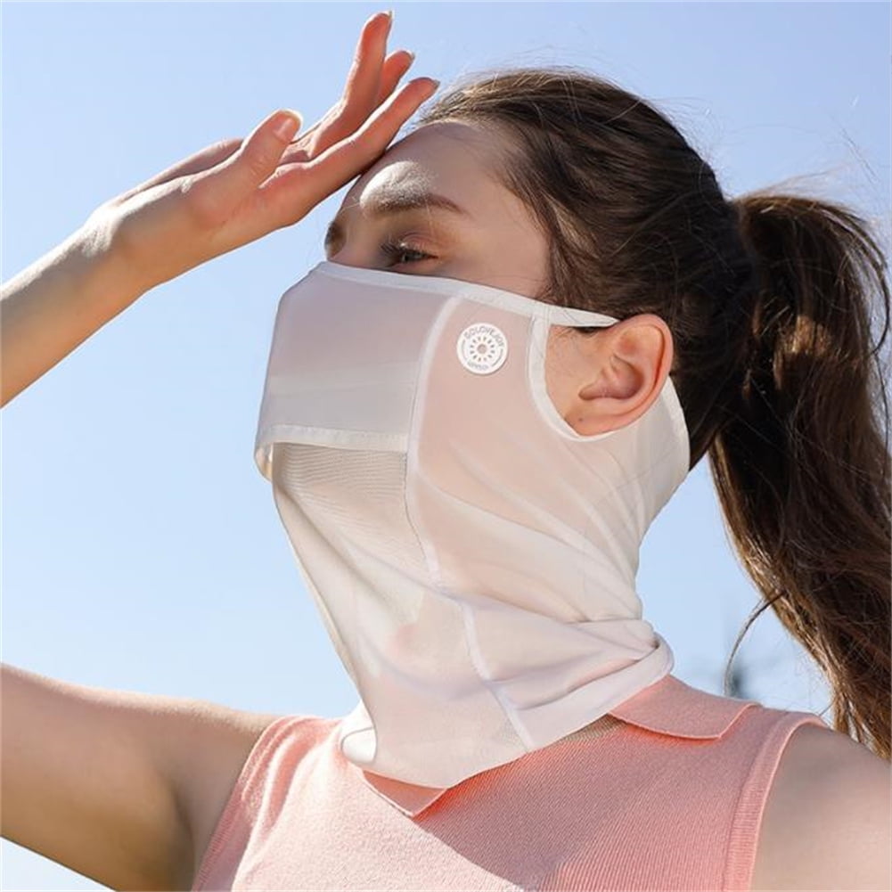 RONSHIN Outdoor Sunscreen Mask Fishing Riding Lightweight Breathable Uv Sun  Protective Ice Silk Face Mask