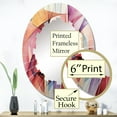 thumbnail image 3 of Designart "Rainbow Colored Cubist Forms IV" Cubism Round Wall Mirror - Modern Oval Printed Decorative Oversized Mirror - Multiple Color Options, 3 of 4
