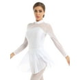 thumbnail image 3 of iEFiEL Womens Long Sleeves Ballet Dance Leotard Dress Figure Ice Skating Roller Skating Dress, 3 of 7