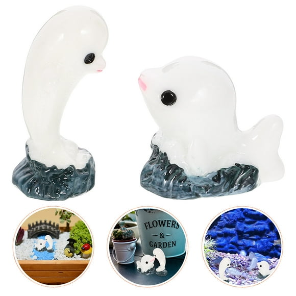 Mobutofu 8Pcs Lightweight Resin Dolphin Figurines for Fish Tank Patio Garden and Outdoor Decorative Use