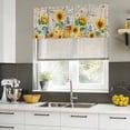 thumbnail image 4 of Yellow Sunflowers Curtain Valances for Windows, Kitchen Valance Window Treatments Panel 2 Pack, Elegant Pastoral Floral Daisy Bees Rod Pocket Short Curtains for Bathroom Bedroom 54 x 18 Inch, 4 of 8