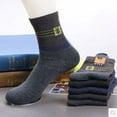 thumbnail image 2 of 10pcs=5Pairs Men's Winter Thick Warm Stripe Wool Sock Casual Business Male Socks, 2 of 7