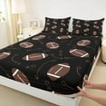 thumbnail image 3 of jejeloiu Brown Rugby Full Size Sheets,Sports Theme Bed Sheets,Ball Sport Games Sheet Sets For Boys Kids,Super Cozy Room Decoration,4-Piece, 3 of 7