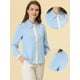 thumbnail image 2 of INSPIRE CHIC Camisa Abotonada De Oficina De Manga Larga Con Cuello En Contraste Para Mujer Azul claro M, 2 of 4