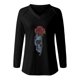 thumbnail image 4 of Pntutb Moda Mujer Casual Cuello en V Halloween Impreso Camiseta de manga larga Pntutb Pntutb-6896, 4 of 4