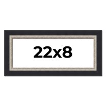 22x8 Frame Black Real Wood Picture Frame Width 2.25 Inches | Interior Frame Depth 0.5 Inches |