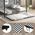 thumbnail image 6 of Bellemave Queen Over Queen Size Bunk Bed with Trundle Triple Metal Bunk Bed Frame with 2 Ladders and Guardrails Space-saving Bunk Beds for 3 (Black), 6 of 10
