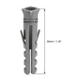 thumbnail image 2 of 25pcs 6mm x 30mm Plastic Anchor Bolts Expansion Pipe Column Concrete Wall Plug Gray for Home Garden DIY Application, 2 of 3