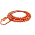 thumbnail image 3 of Carnelian Tibetan Buddhist 108 Bead Mala for Meditation with Green Jade Spacers, 3 of 3