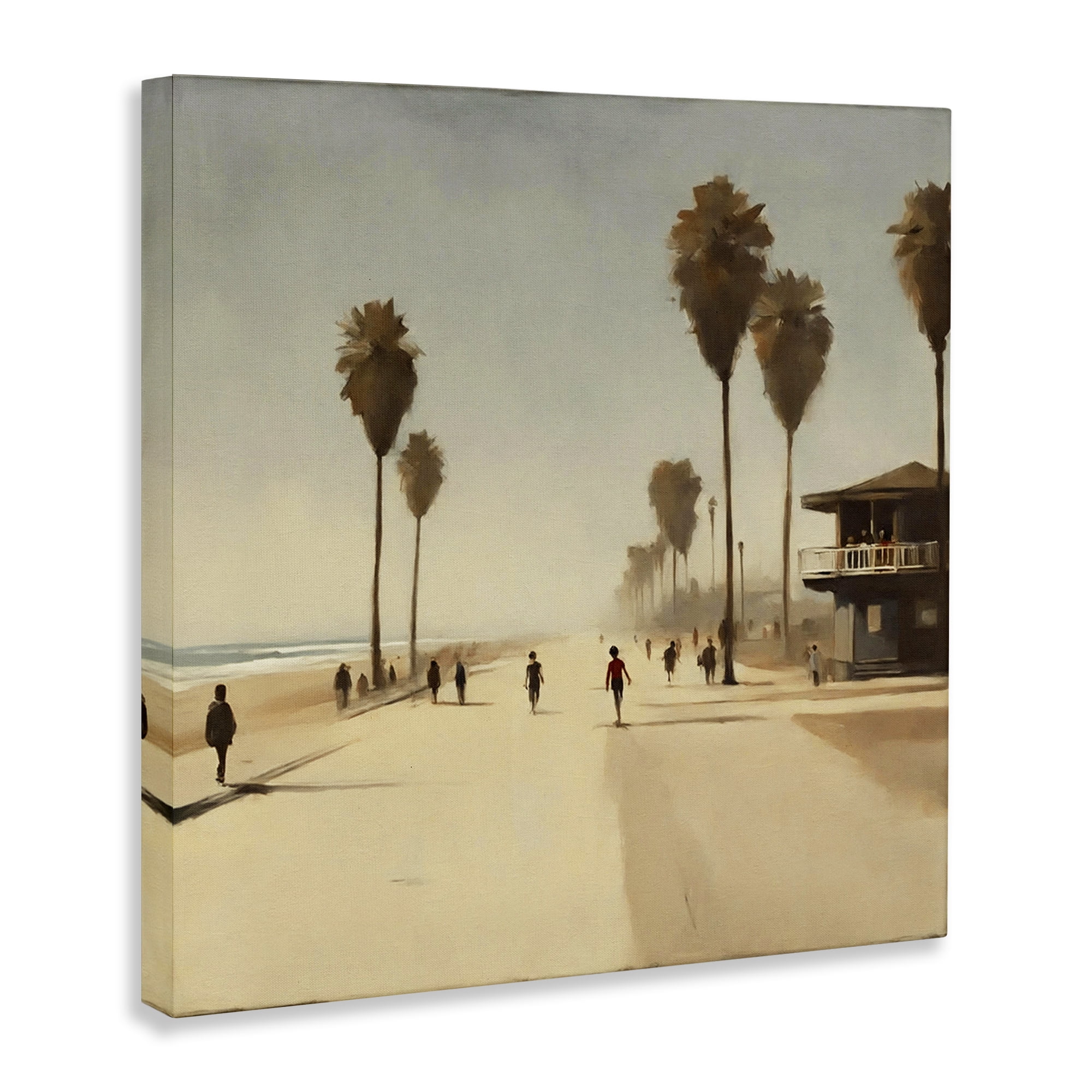 Stupell Industries Tropical Beachside Track Landscape & Nature Painting Wrapped Canvas Art Print Wall Art, 36 x 36