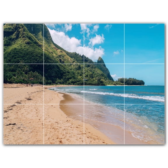 Picture-Tiles.com: Beach Ceramic Tile Wall Mural WAL500102-43M. 24"W x 18"H using (12) 6" x 6" Ceramic Tiles-Satin Finish