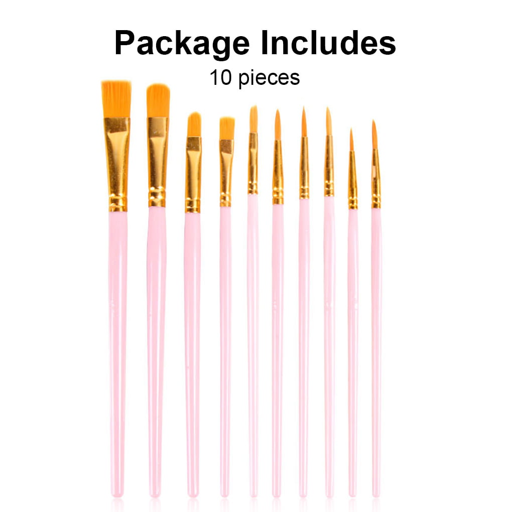 Dido 10 PCS Paint Brushes Watercolor Brush Set Art Glass Paintbrushes  Beginners Accessories Professional Artists Supplies Purplw