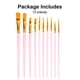thumbnail image 4 of Wosthever 10 pinceles de para pintar, pinceles para pinturas acrílicas de acuarela de aluminio, accesorios de dibujo, suministros rosa Type3 NO3 Wosthever HA009549-01, 4 of 6