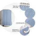 thumbnail image 3 of Light Blue Shower Curtain, 48" x 72", Solid Color Waterproof Bathroom Curtain Washable Shower Curtain Set with 12 Hooks, 3 of 6