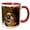 Red/White, variant on 3drose, Happy Smiling Basset Hound, 11oz Two-tone Black Mug