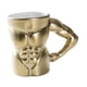 thumbnail image 4 of Taza de cerámica con asa, única, ligera, portátil, decorativa, de porcelana, para café Oro y blanco, 4 of 9