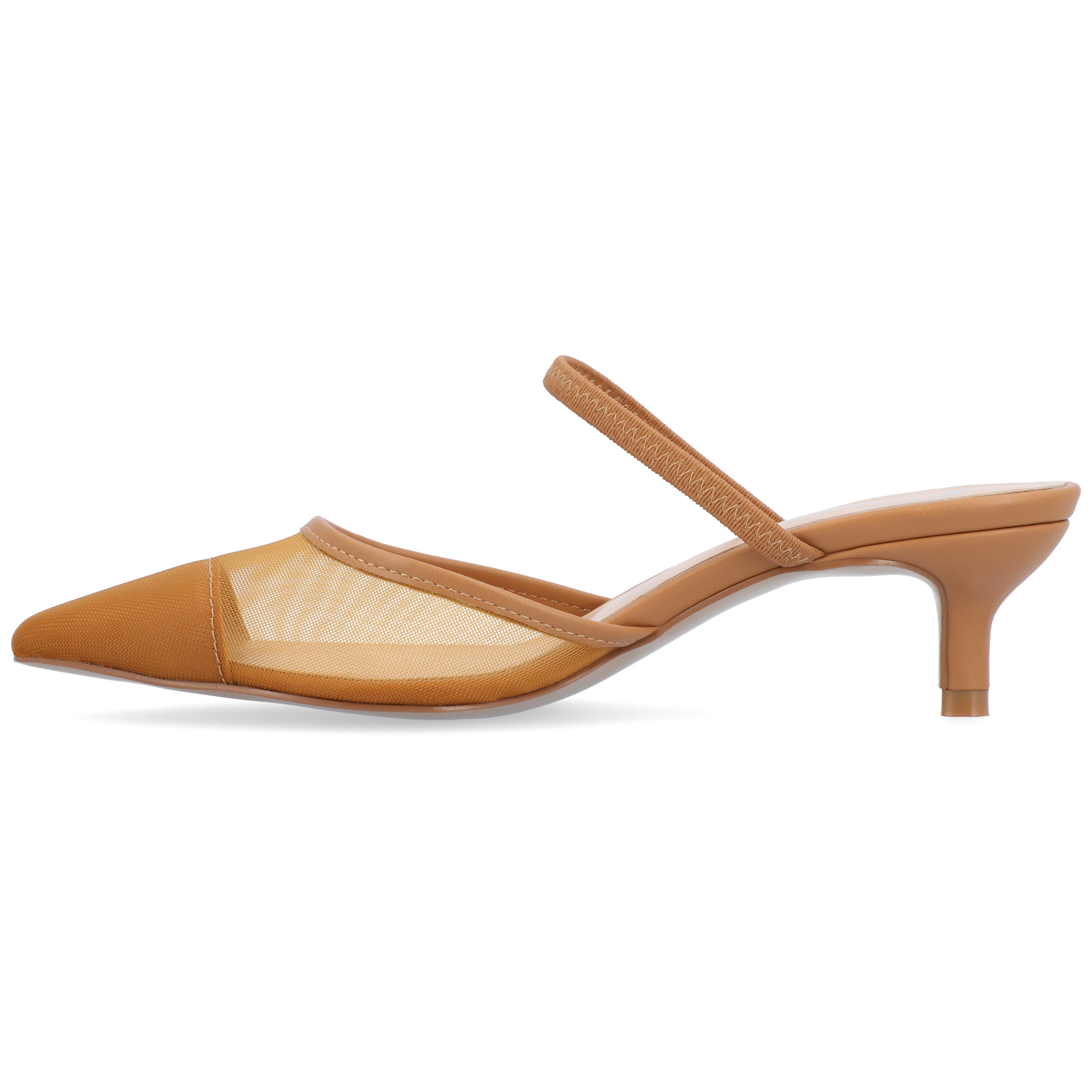 Journee Womens Allana Slip On Kitten Heel Mule Pumps