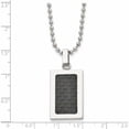 thumbnail image 5 of Stainless Steel 22In Polished With Black Carbon Fiber Inlay Rectangle Necklac (22 X 18) Made In Hong Kong -Jewelry By Sweet Pea, 5 of 8