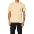 thumbnail image 2 of DPTALR Men's Summer Casual Solid Color Short Sleeve Shirt，Thin & Breathable Fashion Top,Beige,Big and Tall Men XXL, 2 of 3