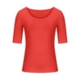 thumbnail image 4 of tarylea Womens Tops Elbow Length Sleeve Scoop Neck Slim Fitted T-Shirts Casual Stretch Summer Dailywear Tops, 4 of 6
