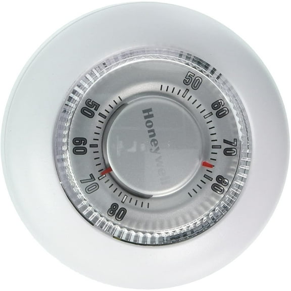Honeywell Round Heat/Cool Thermostat Classic Style - Mercury Free, Analog, 24 V, White