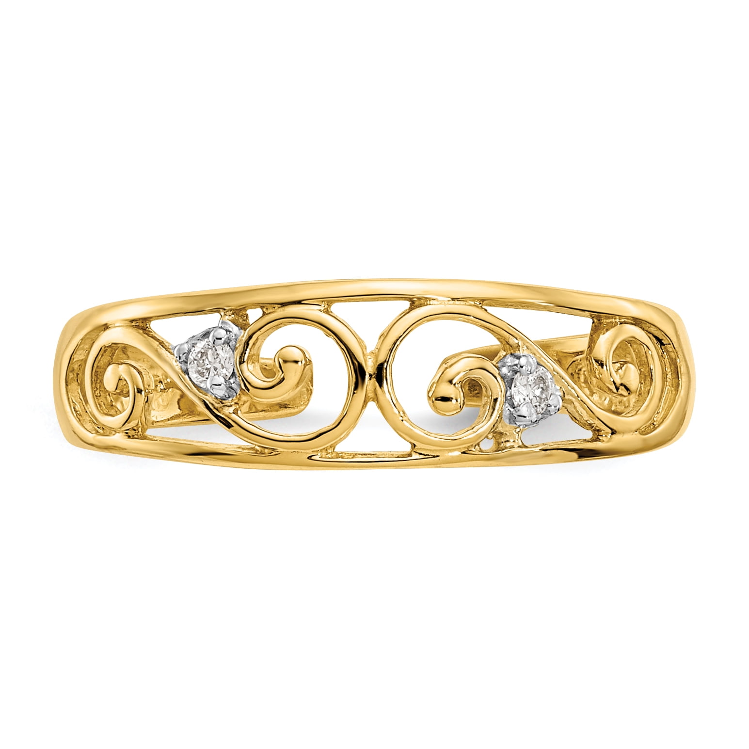 5mm Solid 14k Yellow Gold Double Heart .02ct Diamond Toe Ring 5mm Solid 14k Yellow Gold Double Heart .02ct Diamond Toe Ring