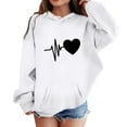 thumbnail image 2 of Edvintorg 1-14 Years Girls and Toddlers' Pullover Hoodie Sweatshirt Long Sleeved Heart Pattern Printed Casual Tops Sweatshirts Sportswear Children's Clothing, 2 of 3