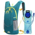 thumbnail image 2 of Paquete de hidratación, mochila de hidratación con vejiga de hidratación de 2 litros, mochila ligera para correr, para mujeres, hombres y niños (verde oscuro), 2 of 5