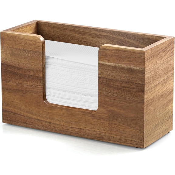 Paper Towel Dispenser Countertop, Acacia Wood Bathroom Paper Towel Holder for Home, Napkin Holder for Kitchen, Multifold C-Fold, Z-Fold, Trifold Paper Hand Towel Dispenser for Bathroom Toilet