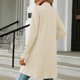thumbnail image 4 of Women's Cardigan Long Sleeve Knitted Sweater with Pockets Fashion Loose Autumn and Winter Tops Coat Pink XXL, 4 of 4
