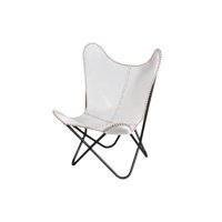 A.H. by Horizon Interseas White Leather Butterfly Chair