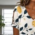 thumbnail image 4 of Blusa Zhyaj de manga corta con cuello en V y estampado floral bohemio para mujer, 4 of 6