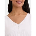 thumbnail image 4 of Time and Tru Women's Eyelet Peplum Top, Sizes XS-XXXL, 4 of 5