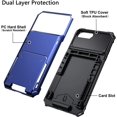 thumbnail image 4 of Case for iPhone 8 Plus Case Wallet Card Holder ID Slot Anti-Scratch Dual Layer Protective Bumper Rugged TPU Rubber Armor Hard Shell Cover for iPhone 6 Plus 6s Plus 7 Plus 8 Plus Navy Blue, 4 of 13