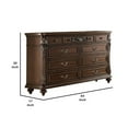 thumbnail image 3 of Benjara Nine Drawers Wooden Dresser with Molded Details, Brown, 3 of 5