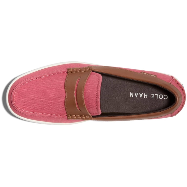 Cole Haan Nantucket Washed Red Canvas Penny Loafers with Brown Leather Accents Cole Haan Men main image 4