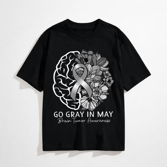 Brain Tumor Awareness Wear Gray in May Strong Warrior Cancer T-Shirt