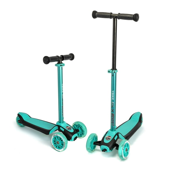 YBIKE Trottinette GLX Boost avec Direction et Guidon Réglables pour Enfants de 2 à 13 Ans, Turquoise