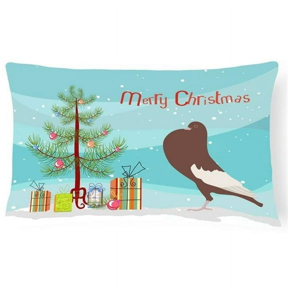 Carolines Treasures BB9321PW1216 English Pouter Pigeon Christmas Canvas Fabric Decorative Pillow, Teal, 12H x16W,